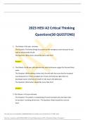 2023 HESI A2 Critical Thinking  Questions(30 QUESTONS)