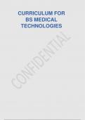 CURRICULUM FOR  BS MEDICAL  TECHNOLOGIES 2023 