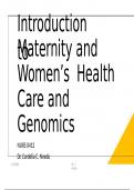 Maternity and Women's Health Care Chapters 1-3 