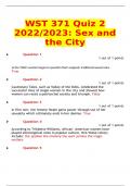 WST 371 Quiz 2 2022/2023: Sex and the City (Questions and Answers)