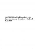 WGU D073 OA Final Questions with Answers Already Graded A+ | Updated 2023/2024