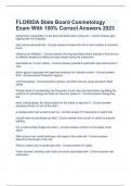 FLORIDA State Board Cosmetology Exam With 100&percnt; Correct Answers 2023