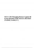 WGU C202 PRE-ASSESSMENT: MANAGING HUMAN CAPITAL QUESTIONS WITH CORRECT ANSWERS 2023/2024 GRADED A , WGU C202 Pre-Assessment (Managing Human Capital), WGU C202 Managing Human Capital All Exam Questions With Answers and WGU C202 Managing Human Capital Final