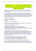 Adjuster Pro - Indiana Comprehensive Licensing Exam Questions & Answers (100% Correct)