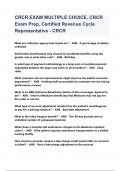 CRCR EXAM MULTIPLE CHOICE, CRCR Exam Prep, Certified Revenue Cycle Representative - CRCR 2023 ( A+ GRADED 100% VERIFIED)
