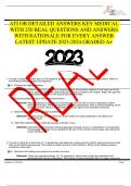 ATI OB DETAILED ANSWERS KEY MEDICAL WITH 250 REAL QUESTIONS AND ANSWERS WITH RATIONALE FOR EVERY ANSWER LATEST UPDATE 2023-2024 GRADED A&plus;