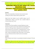 NURSING HEALTH ASS APEA TB 2 Exam Questions and  Answers 100%correct/verified Rated A+ new update 2023