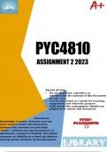 PYC4810 Assignment 2 &lpar;COMPLETE ANSWERS&rpar; 2023 - DUE 12th August 2023