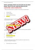 NEW GENERATION NCLEX RN EXAM 2023 POST TEST EXAM TOP RATED EXAM &lpar;GENUINE AND COMPLETE&rpar;
