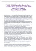 WGU D046 Introduction to Care Coordination Questions with 100&percnt; Correct Answers  &lpar;Latest Update 2023&rpar;