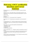 Med-surg. ANCC certification Questions and Correct Solutions
