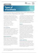 types of anaesthesia