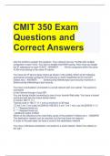 CMIT 350 Exam Questions and Correct Answers 