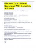 EPA 608 Type III Exam Questions With Complete Solutions