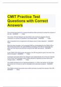 CMIT Practice Test Questions with Correct Answers