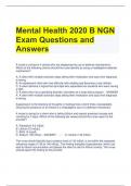 Mental Health 2020 B NGN Exam Questions and Answers