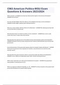 C963 American Politics-WGU Exam Questions & Answers 2023&sol;2024