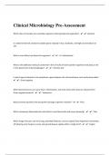 Clinical Microbiology Pre-Assessment Questions With Complete Answerss