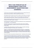 WGU C483 PRINCIPLES OF MANAGEMENT PRACTICE ASSESSMENT QUESTIONS AND ANSWERS