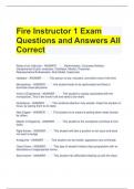 Fire Instructor 1 Exam Questions and Answers All Correct 