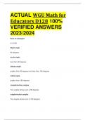ACTUAL WGU Math for Educators D128 100&percnt;  VERIFIED ANSWERS  2023&sol;2024