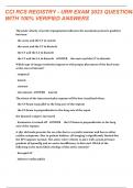 CCI RCS REGISTRY - URR EXAM 2023 QUESTIONS WITH 100&percnt; VERIFIED ANSWERS