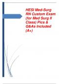 HESI Med-Surg RN Custom Exam (for Med Surg II Class) Pics & 160 Q&As Included (A+) 2023/2024