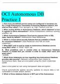 OCI Autonomous DB Practice 1 Exam With Questions And Answer Rated 100&percnt; Correct