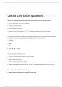 Critical Care 181 Review Questions With 100% Verified Answers