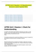 LETRS Unit 2 Session 1-8 Tests Questions and Answers Latest Update 2023&period;