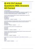 IS 410 Ch7 Actual Questions With Answers All Correct