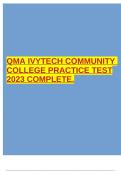 QMA IVYTECH COMMUNITY COLLEGE PRACTICE TEST 2023 COMPLETE.