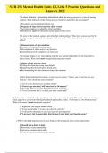 NUR 256 Mental Health Questions and Answers  2022&sol;2023 Study Guide