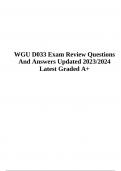 WGU D033 Final Exam Questions With Verified Answers 2023/2024 (Latest Graded A+)
