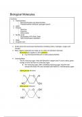 Biological Molecules Condensed Notes