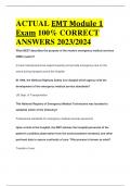 ACTUAL EMT Module 1 Exam 100&percnt; CORRECT  ANSWERS 2023&sol;2024