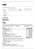 Aqa A level Physics 7408&sol;1 Question Paper and Mark Scheme June2023
