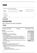 Aqa A-level Sociology 7192/1 May23 Question Paper