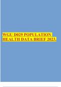 WGU D029 POPULATION HEALTH DATA BRIEF 2023&period;