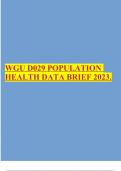 WGU D029 POPULATION HEALTH DATA BRIEF 2023.