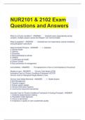 NUR2101 & 2102 Exam Questions and Answers