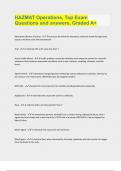 HAZMAT Operations&comma; Top Exam Questions and answers&comma; Graded A&plus;