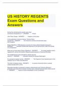 US HISTORY REGENTS Exam Questions and Answers
