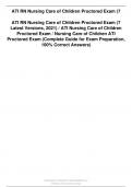 ATI RN Nursing Care of Children Proctored Exam (7 Latest Versions, 2021)