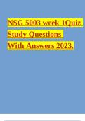 NSG 5003 week 1Quiz Study Questions With Answers 2023.