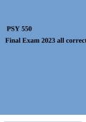 PSY 550 Final Exam 2023 all correct