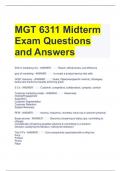 MGT 6311 Midterm Exam Questions and Answers