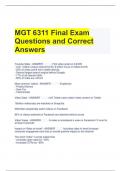 MGT 6311 Final Exam Questions and Correct Answers