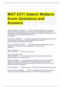 MGT 6311 Gatech Midterm Exam Questions and Answers