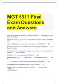 MGT 6311 Final Exam Questions and Answers
